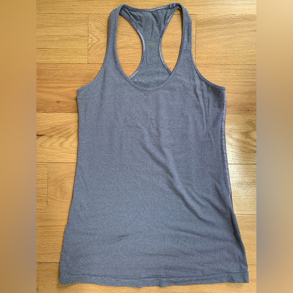 Lululemon tone on tone purple stripe tank SZ 10